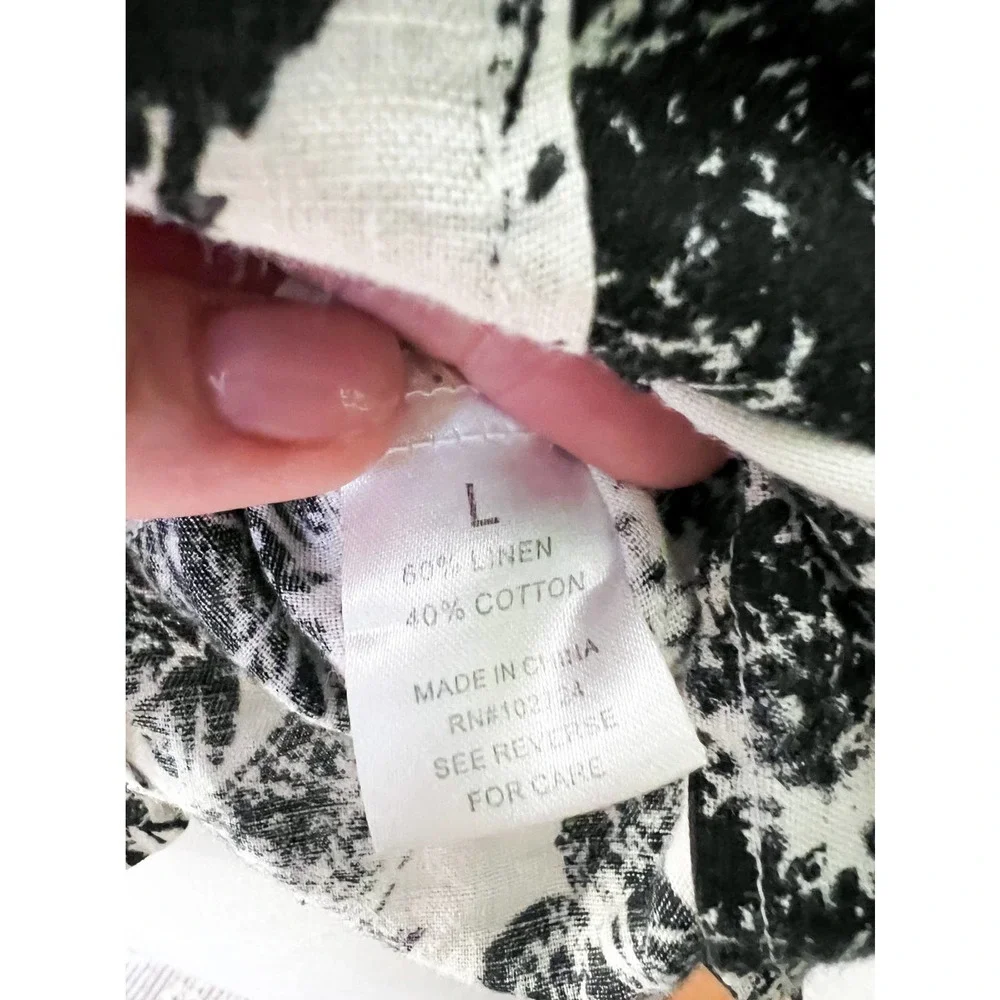 Harve Benard Linen Button Up Shirt Size L EUC - Picture 6 of 6